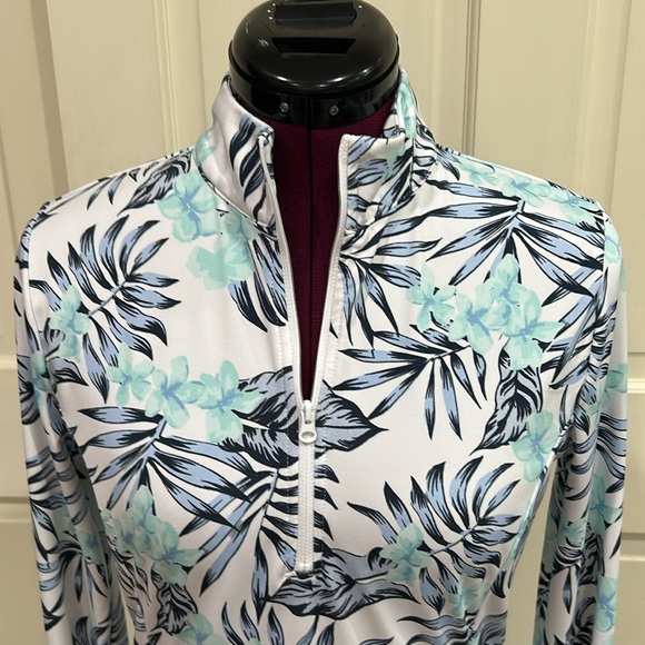 Tommy Bahama Golf Stretch Tropical Print 1/3 Zip - Size S/P - Picture 3 of 14